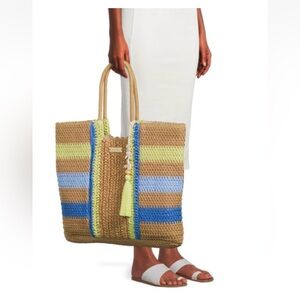 Time and Tru Women's Raffia Bondi Tote/Beach Bag
